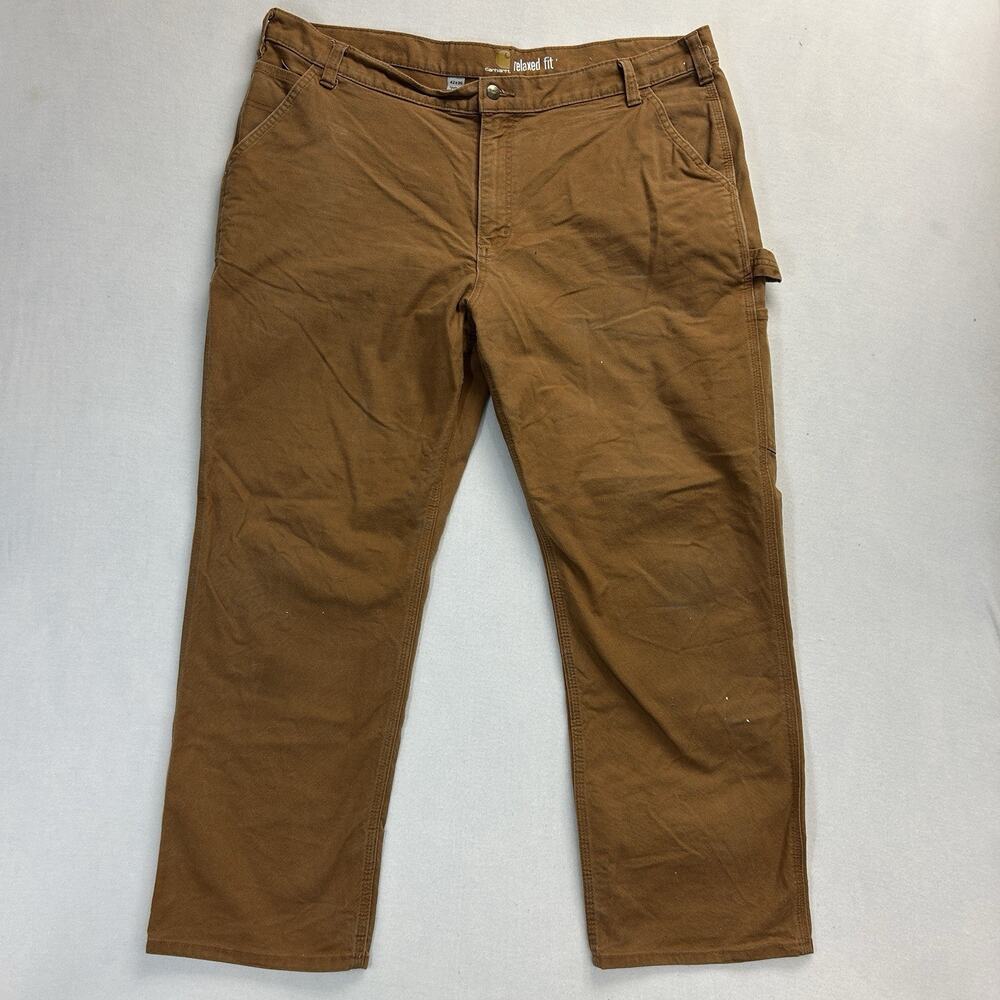 Carhartt Carpenter Pants Mens Size 42x30 Brown Rugged Flex Relaxed Fit Duck Work